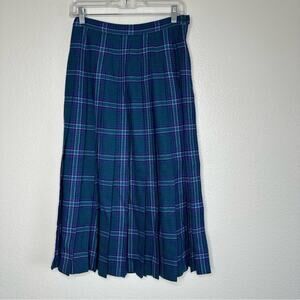 Vintage Pendleton Wool Pleated Plaid Skirt